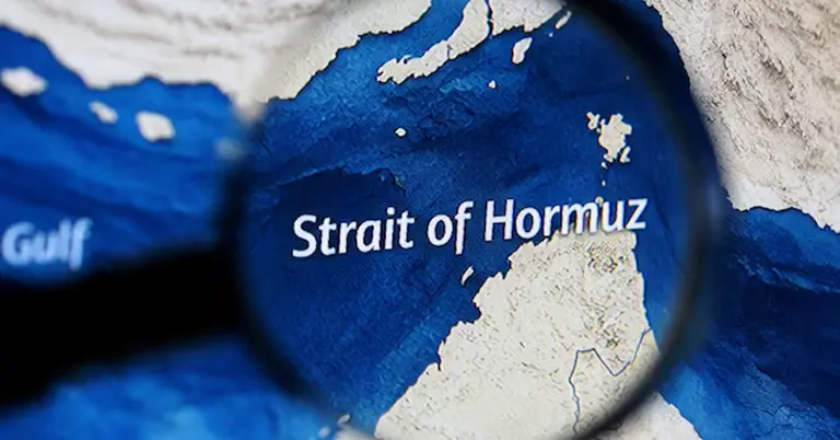 হরমুজ প্রণালি মানচিত্রে